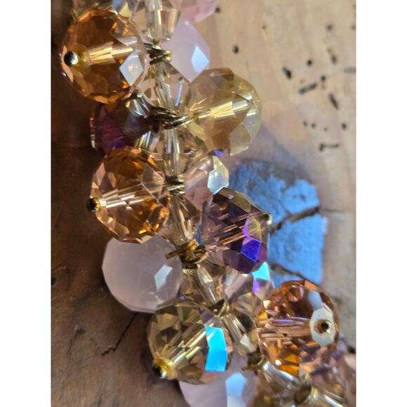 Vintage Ali Kahn New York Ribbon Rope Crystal Beaded Adjustable Necklace, 18" - Picture 7 of 9